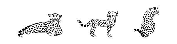 婴儿豹涂鸦风格，矢量插图。图片下载