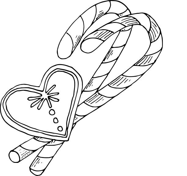 手绘圣诞焦糖棒图片下载