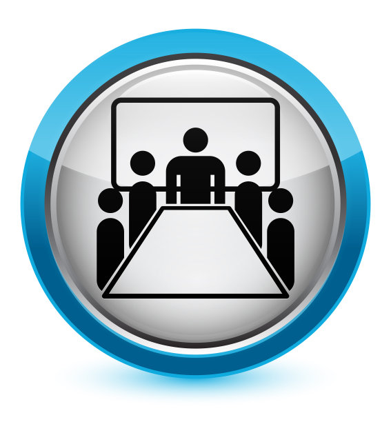 会议室图标水晶青蓝圆形按钮图片下载