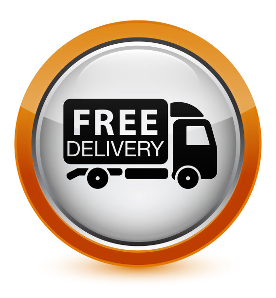 免费送货卡车图标水晶橙色圆形按钮图片下载