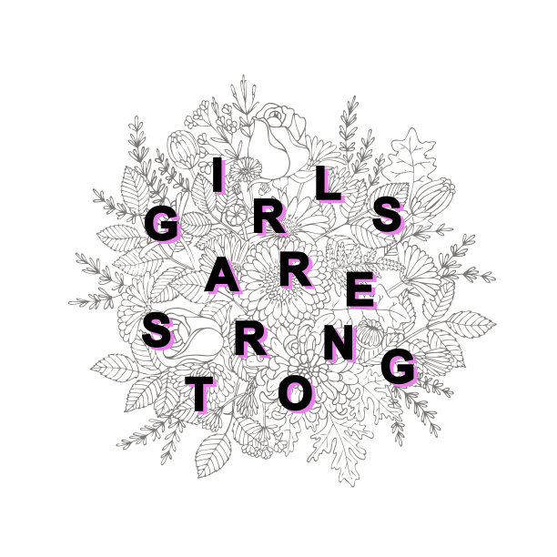 女孩是强大的。t恤的设计。图片下载