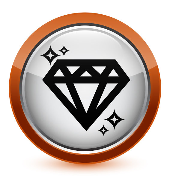 钻石图标水晶棕色圆形按钮图片下载