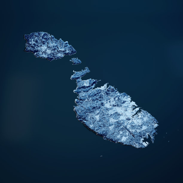 马耳他岛3D渲染蓝顶视图2019年1月图片下载