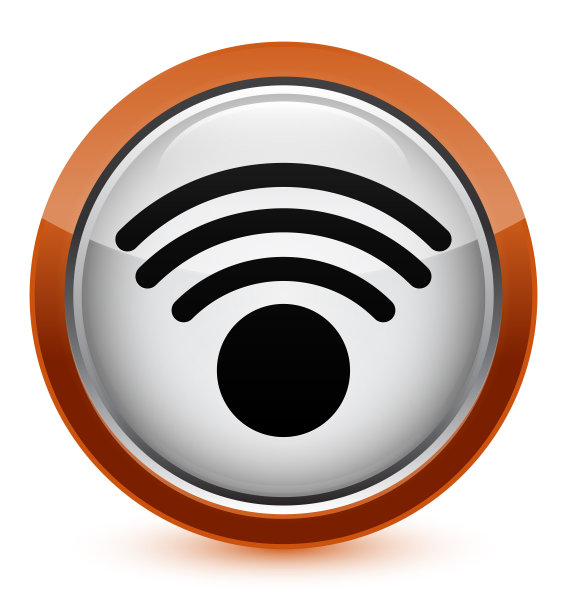 Wifi图标水晶棕色圆形按钮图片下载