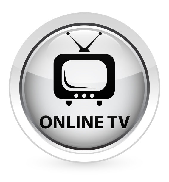 在线电视水晶白色圆形按钮图片下载