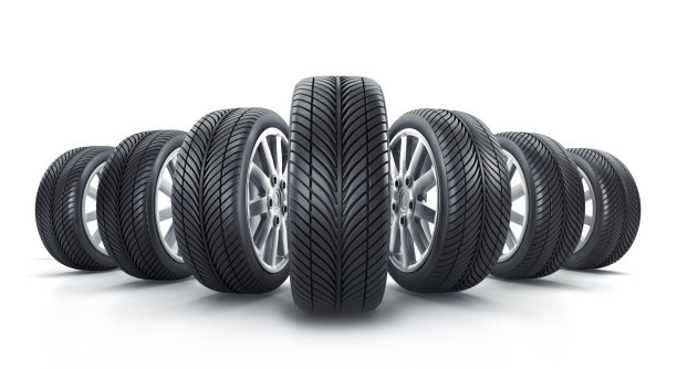 一套汽车车轮和轮胎图片下载