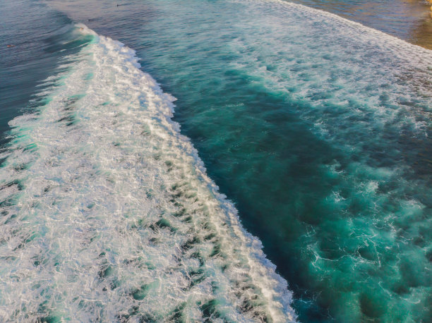 冲浪者在海浪中，俯视图图片下载