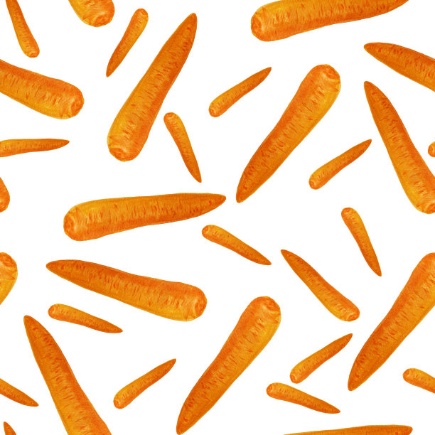 无缝图案与水彩胡萝卜。图片下载