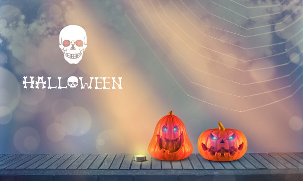万圣节背景与南瓜。图片下载