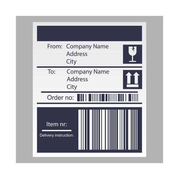 船务条码标签不干胶船务公司。矢量图图片下载