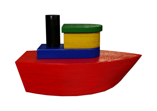 3D插图木制玩具船在白色图片下载