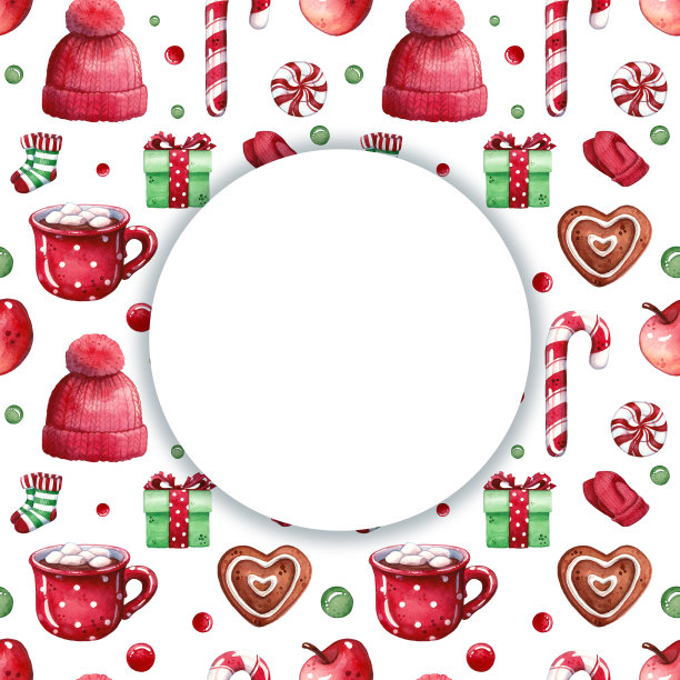 框架与复制空间和圣诞图案图片下载