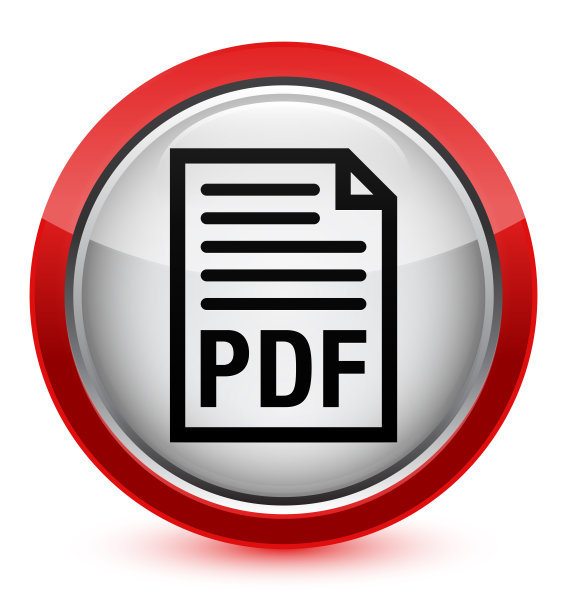 PDF文件图标水晶红色圆形按钮图片下载