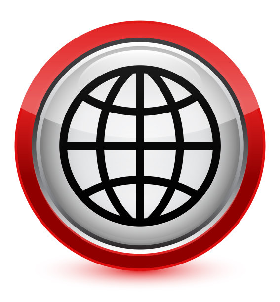 世界图标水晶红色圆形按钮图片下载