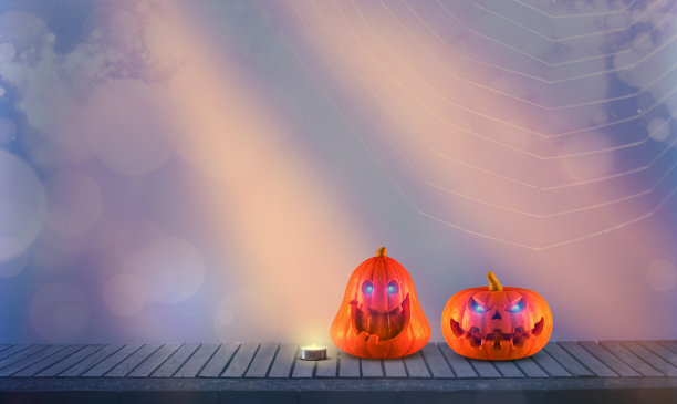 万圣节背景与南瓜。图片下载