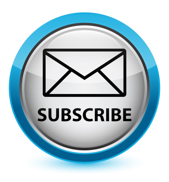 订阅(电子邮件图标)水晶青蓝圆形按钮图片下载