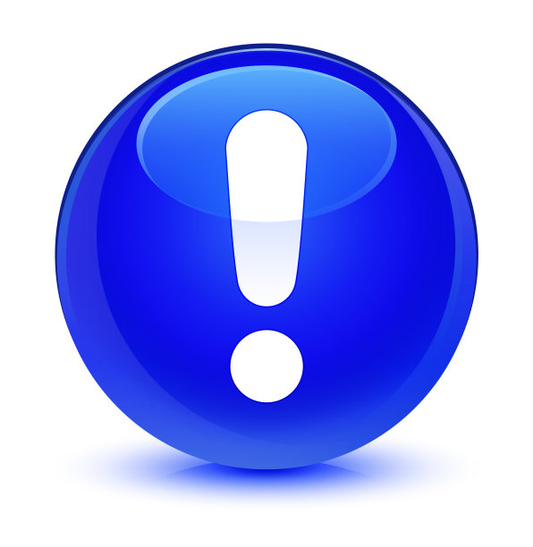 感叹号图标玻璃蓝色圆形按钮图片下载