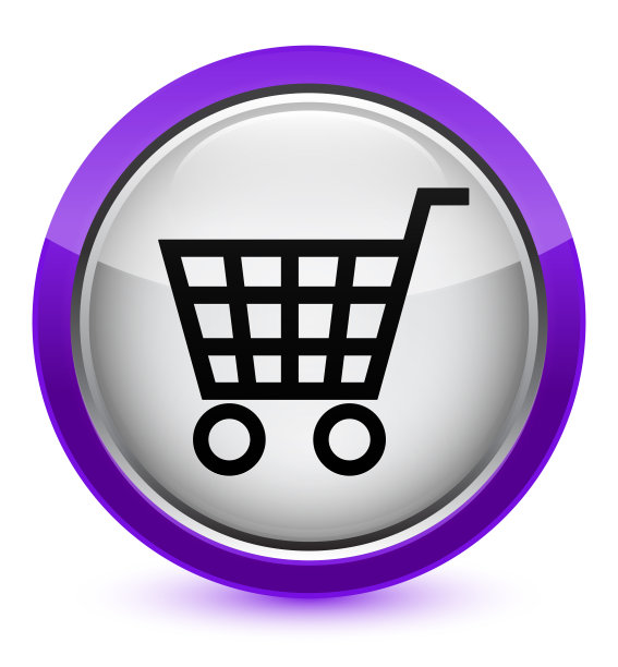 电子商务图标水晶紫色圆形按钮图片下载