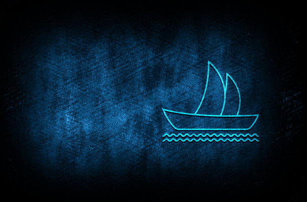 帆船图标抽象蓝色背景插图数字纹理设计概念图片下载