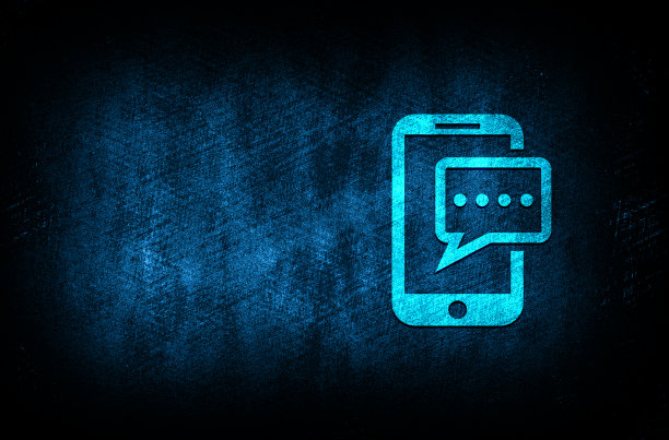 短信手机图标抽象蓝色背景插图数字纹理设计概念图片下载