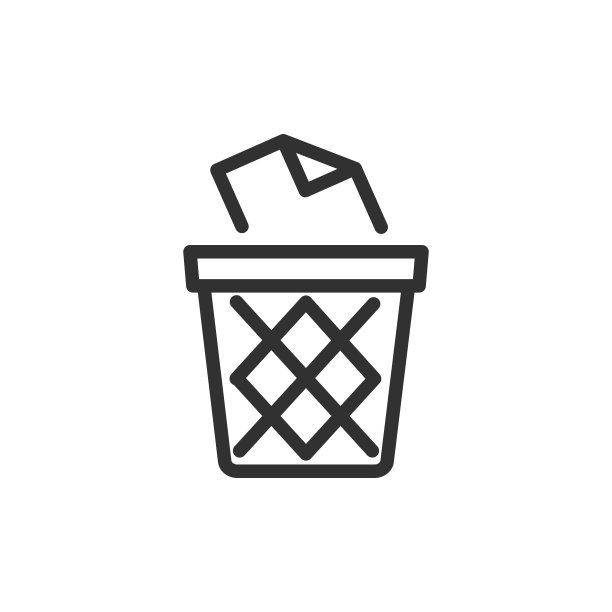 垃圾和文件。线条与可编辑的笔触图片下载