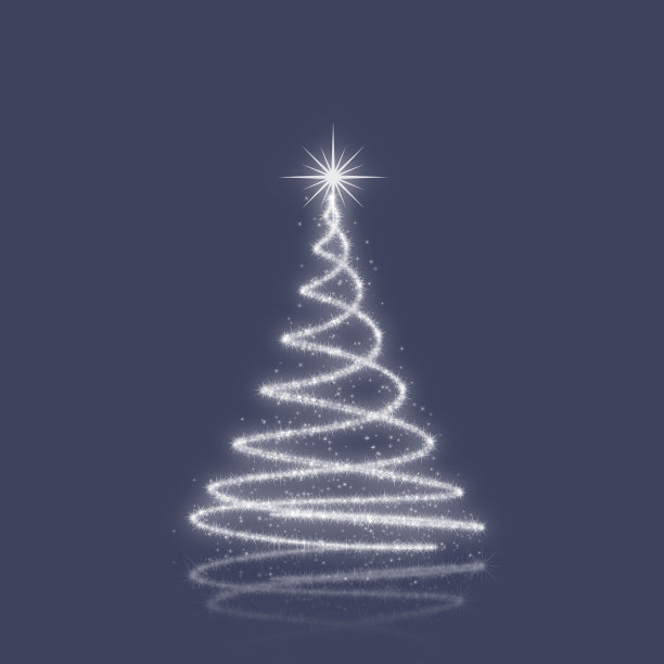 缀满星星的圣诞树图片下载