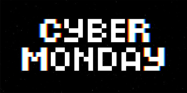 网络星期一小故障像素字体矢量插图。图片下载