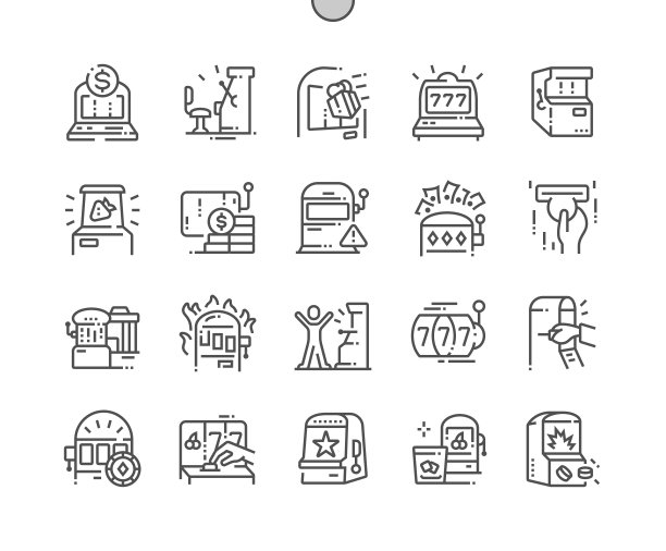 精心制作的像素完美矢量细线图标30 2x网格Web图形和应用程序。简单的最小的象形图图片下载