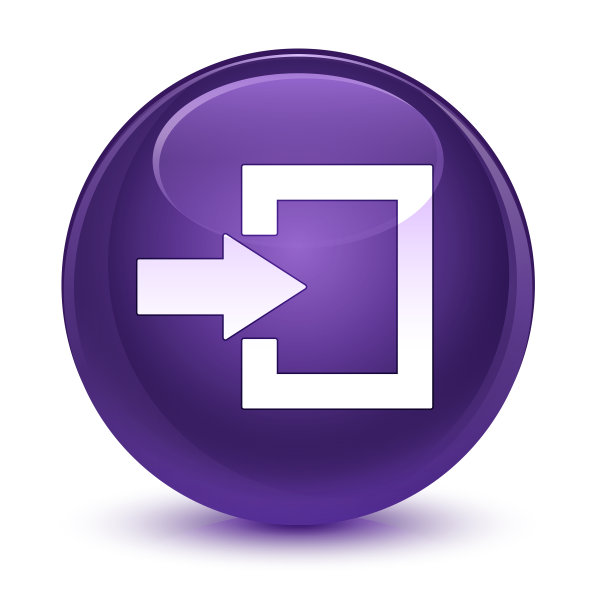 登录图标玻璃紫色的圆形按钮图片下载