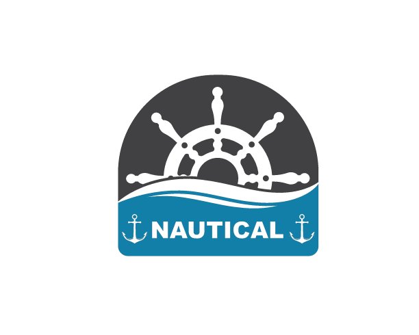 掌舵船矢量标志，海上标志图片下载