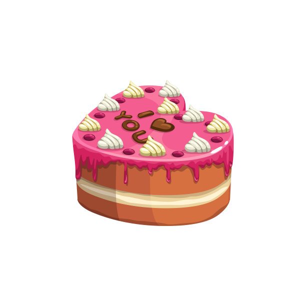 心形蛋糕，浪漫的甜点图片下载