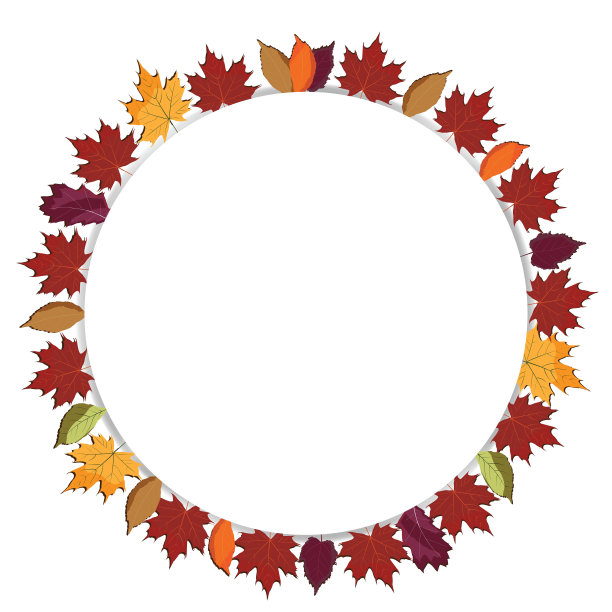 复制空间的文字与彩色的叶子图片下载