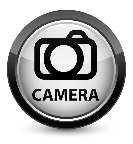 相机水晶黑色圆形按钮图片下载