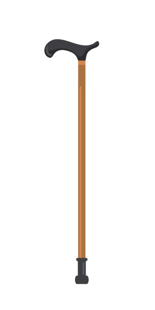 卡通扁对四藤条孤立在白色上图片下载