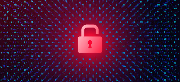 带锁图标的抽象技术背景[转换]图片下载