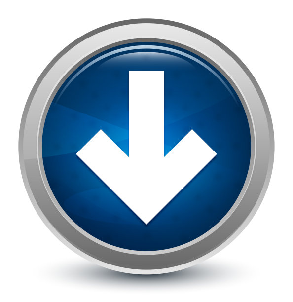 下载星爆图标亮蓝色圆形按钮插图设计概念图片下载