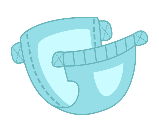 吸湿尿布平面矢量插图图片下载