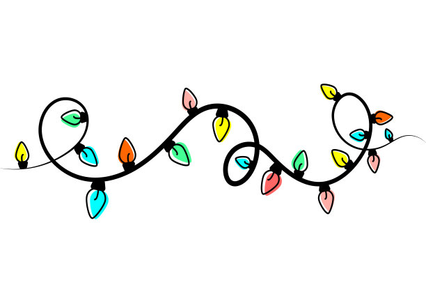 圣诞花环灯图片下载