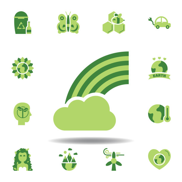 拯救世界，彩虹色的图标。元素保存地球插图图标。符号和符号可以用于网页，标志，手机应用程序，UI，用户体验图片下载