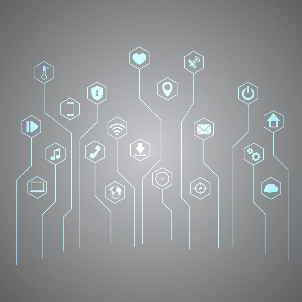 数字未来技术图标矢量插图。全球生态系统的背景。摘要网络空间网络创新设计。物联网，智能家居连接，智能手机物联网模板图片下载
