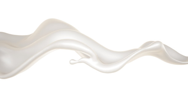 一抹美丽优雅的牛奶。3d渲染，3d渲染。图片下载