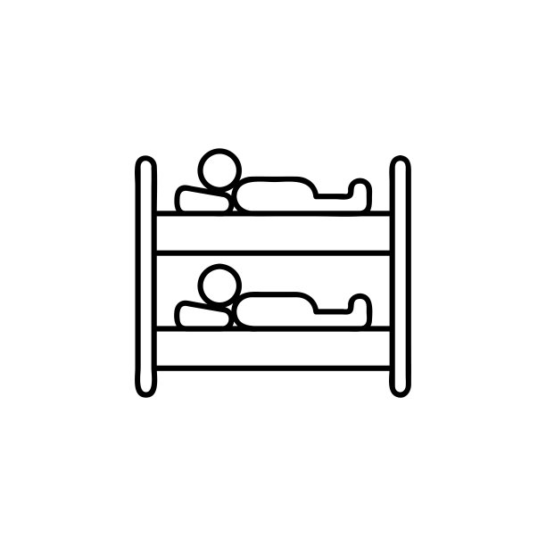 双层床线图标。单一高质量的轮廓室内或技术象形图组成的儿童房间。矢量线元素用于设计网站，手机应用，logo等。图片下载