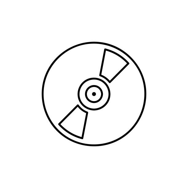 扁平风格CD光盘图标Logo元素插画，CD光盘设计矢量素材，EPS 10格式，适用于网页和移动端图片下载