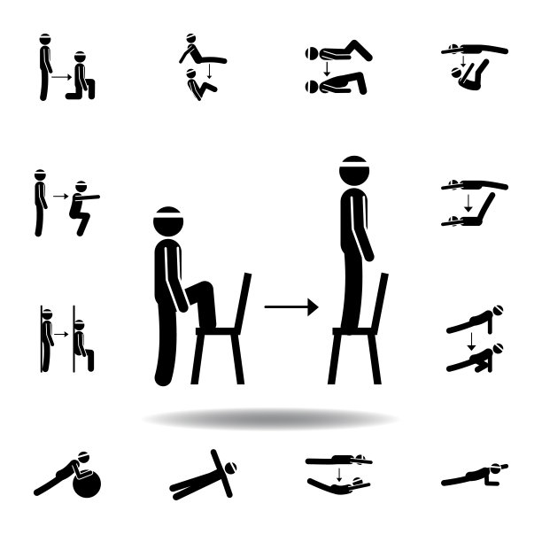 健身，站起来，椅子图标。健身元素插图。标志和符号图标可以用于网页，标志，移动应用程序，UI, UX的白色背景图片下载