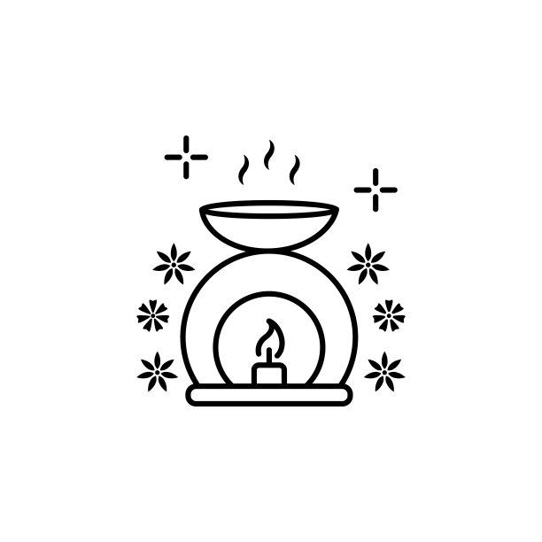 香薰水疗图标。元素水疗细线图标图片下载