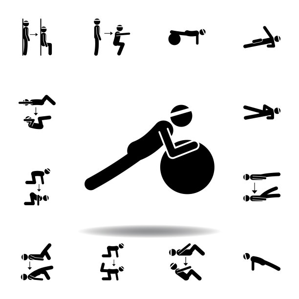 健身，球，平板图标。健身元素插图。标志和符号图标可以用于网页，标志，移动应用程序，UI, UX的白色背景图片下载