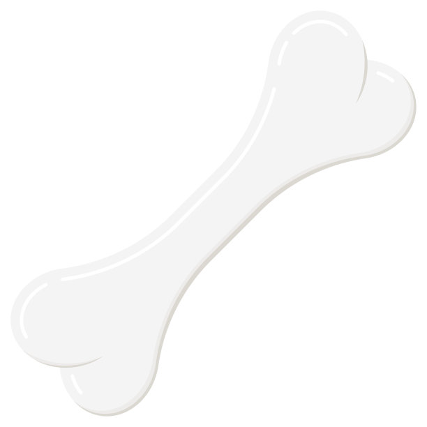 卡通白色狗或人骨图标模板孤立在白色背景。图片下载