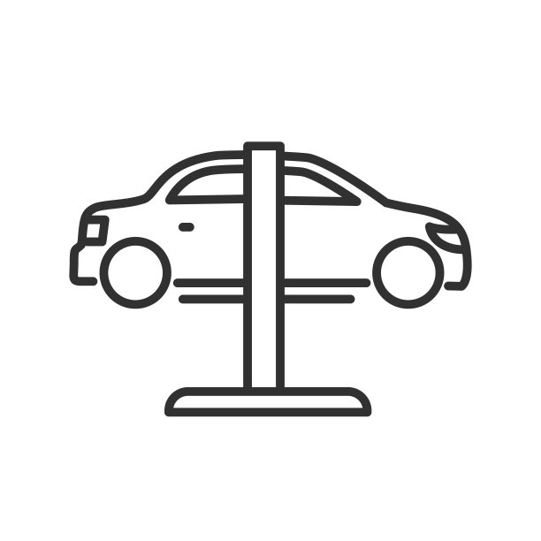 电梯上的车。线条与可编辑的笔触图片下载