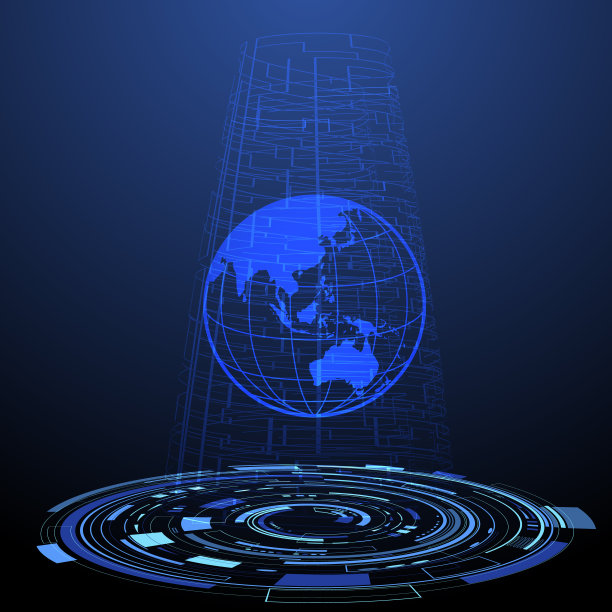 行星地球数字技术图标矢量插图。物联网模板背景。摘要网络空间网络生态系统创新设计。物联网、智能家居连接、智能手机家居控制图片下载