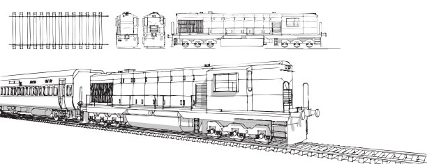 手绘列车图，列车图，列车图大纲图片下载